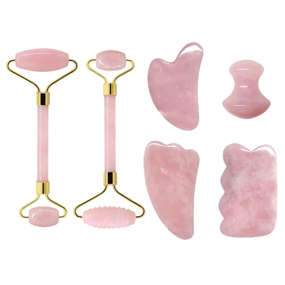 Gua Sha Tool Rose Quartz - Rose Quartz Face Jade Roller Massagers
