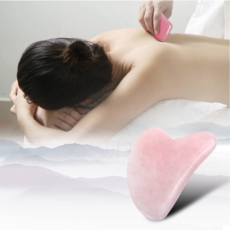 Gua Sha Tool Rose Quartz - Natural Jade Gua sha Stone Board