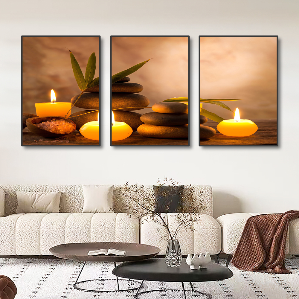 3PCS Frameless Canvas Painting - Spa Wellness Images 评论和价格