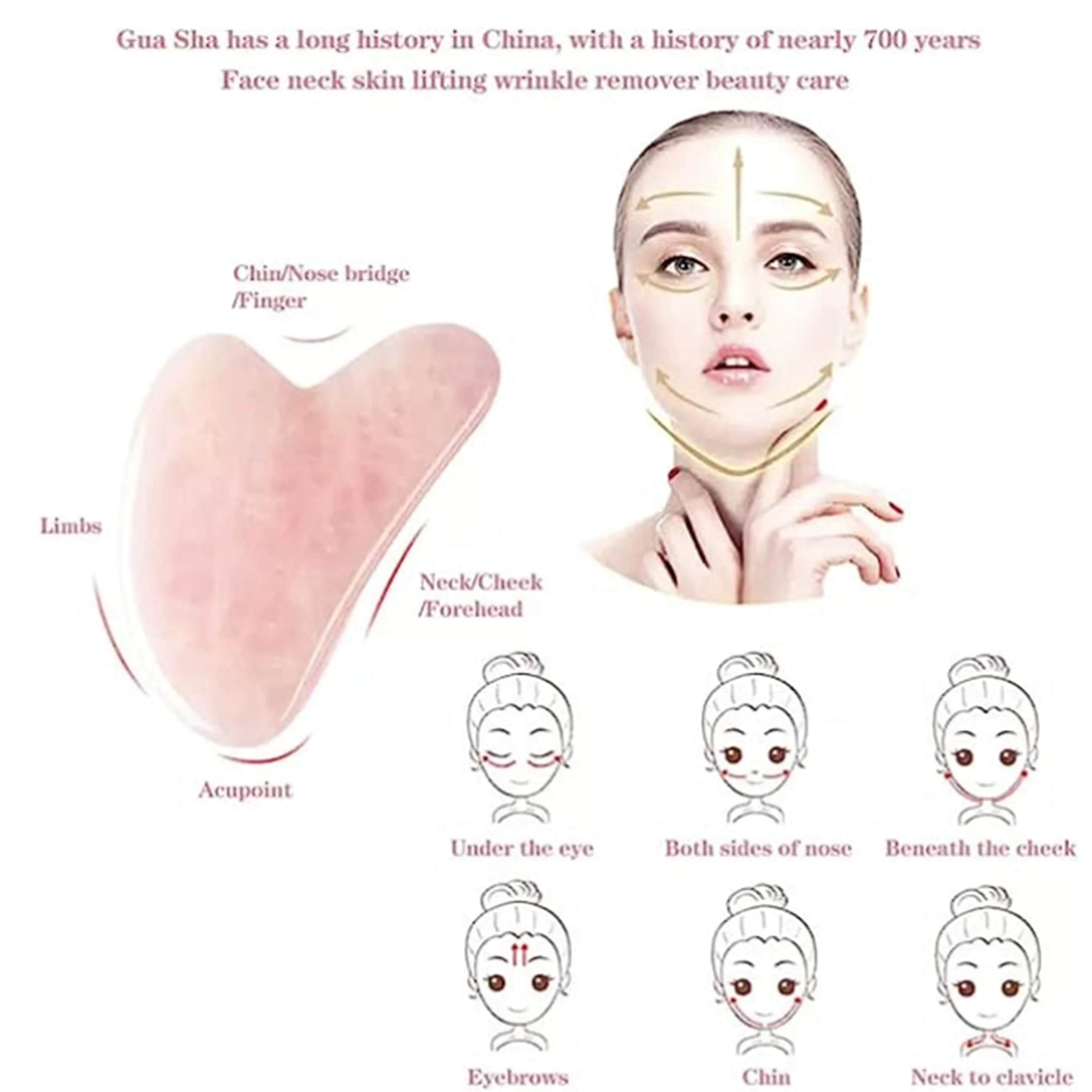 Rose Quartz Gua Sha For Face M - Gua Sha Tool Rose Quartz 评论和价格
