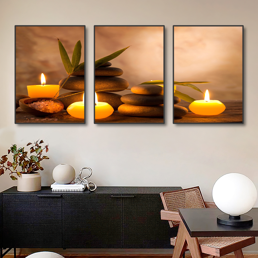 3PCS Frameless Canvas Painting - Spa Wellness Images 评论和价格