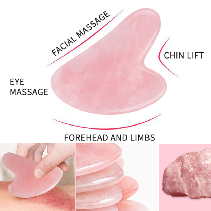 Guasha Stone Massage Face Lift - Gua Sha Tool Rose Quartz 评论和价格