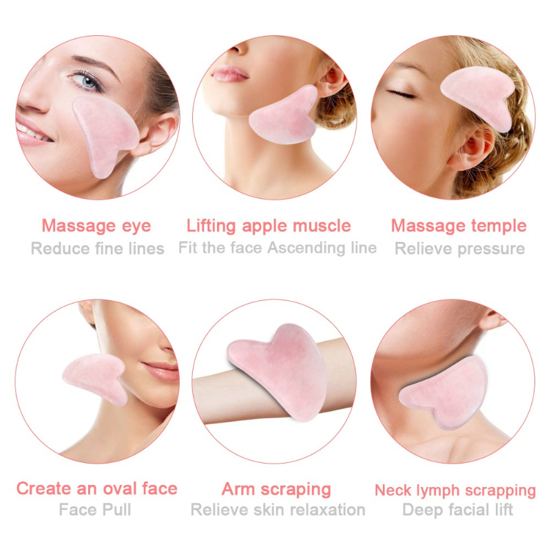 Guasha Stone Massage Face Lift - Gua Sha Tool Rose Quartz 评论和价格