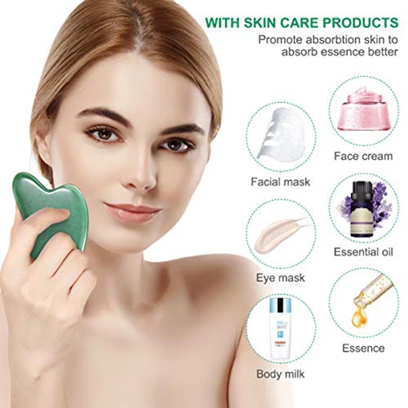 10pcs Natural Jade Gua Sha Set - Gua Sha Tool Rose Quartz 评论和价格