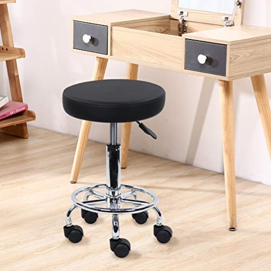 PU Leather Round Rolling Stool - Spa & Wellness Jura Resort Centre De Loisirs Des Franches Montagnes 评论和价格