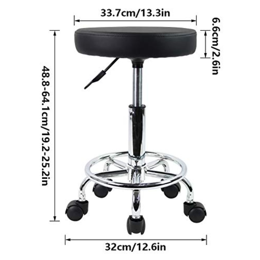 PU Leather Round Rolling Stool - Spa & Wellness Jura Resort Centre De Loisirs Des Franches Montagnes 评论和价格