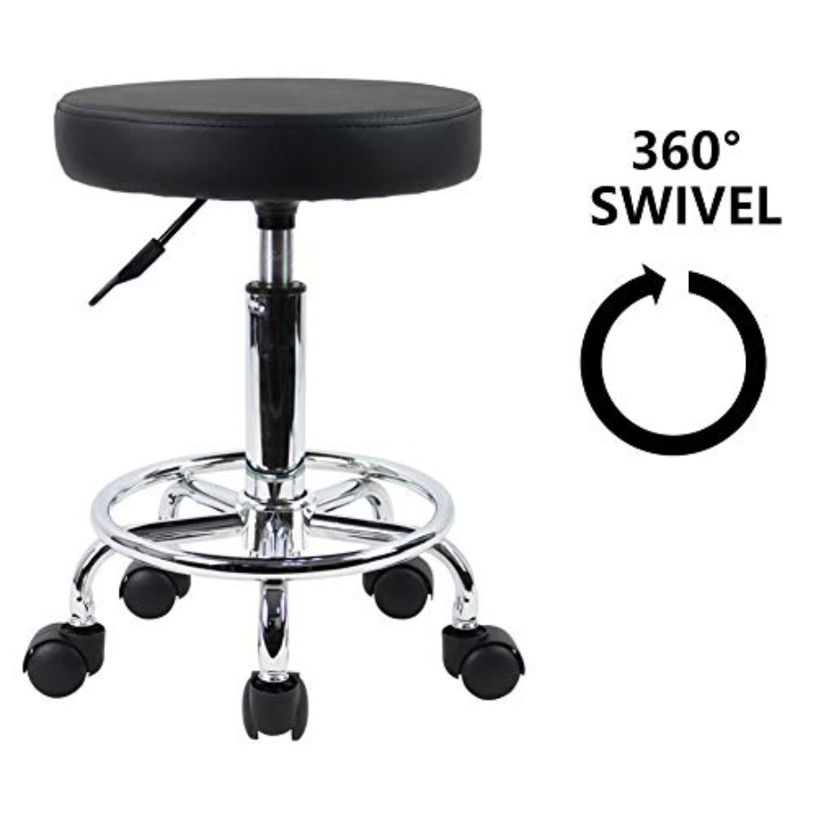 PU Leather Round Rolling Stool - Spa & Wellness Jura Resort Centre De Loisirs Des Franches Montagnes 评论和价格
