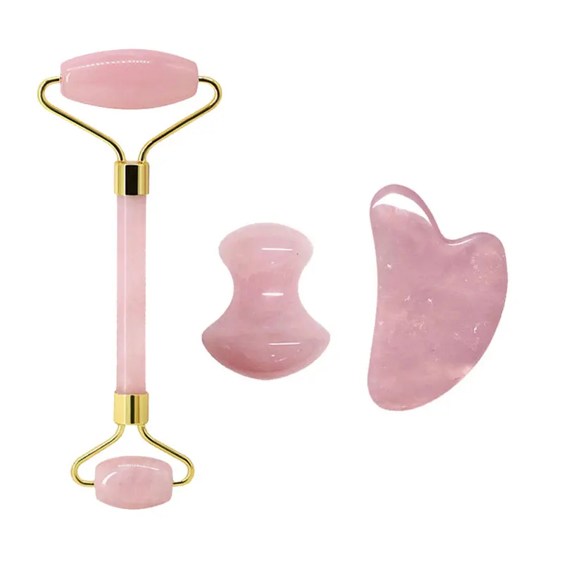 Rose Quartz Face Jade Roller M - Gua Sha Tool Rose Quartz 评论和价格