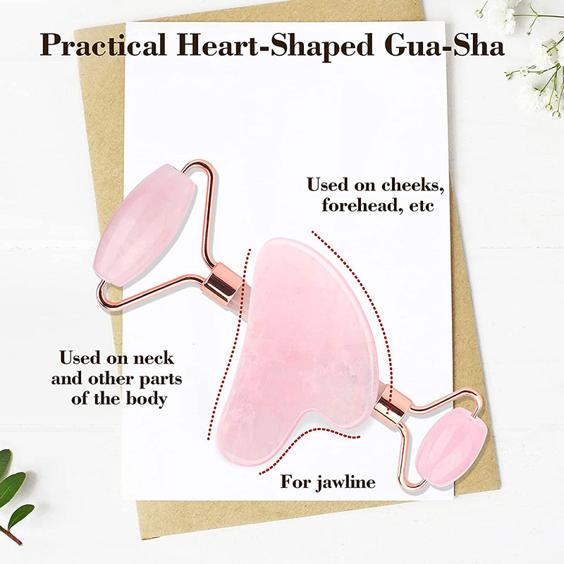 Rose Quartz Face Jade Roller M - Gua Sha Tool Rose Quartz 评论和价格