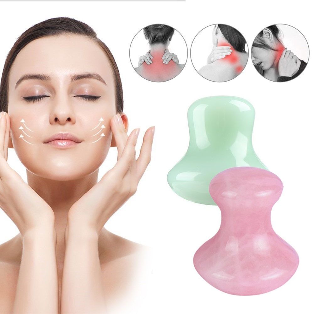 SPA Mushroom Shape Massage Rol - Gua Sha Tool Rose Quartz 评论和价格